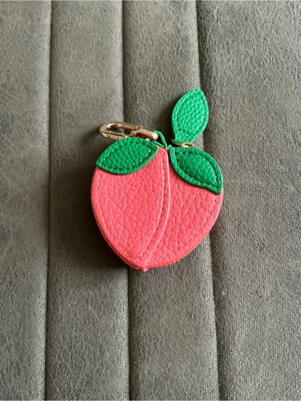 Peach Keychain/Bag Charm-Pink and Green.